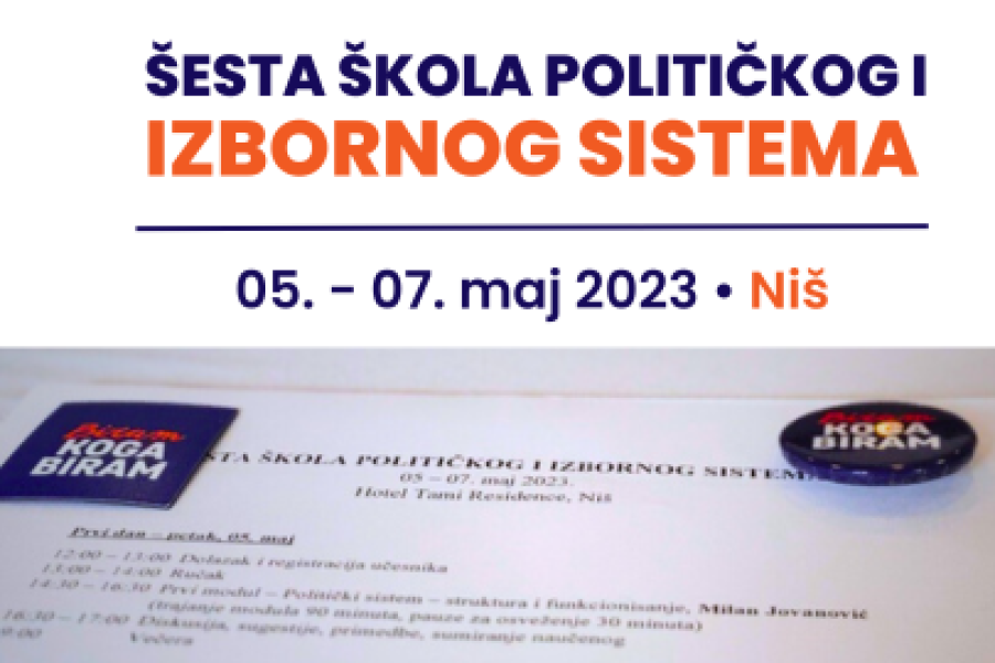 Šesta škola političkog i izbornog sistema – tri dana, pet modula